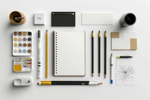 Top view of stationary object on white background. Stock Illustration