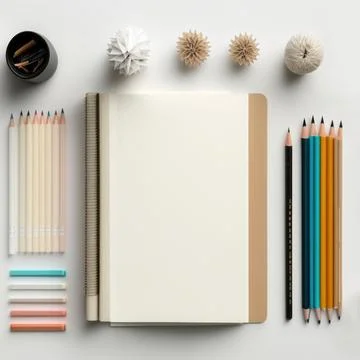 Top view of stationary object on white background. Stock Illustration