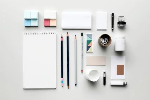 Top view of stationary object on white background. Stock Illustration