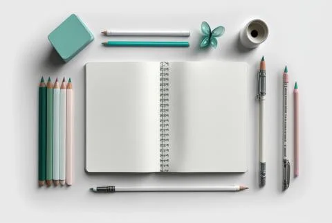 Top view of stationary object on white background. Stock Illustration
