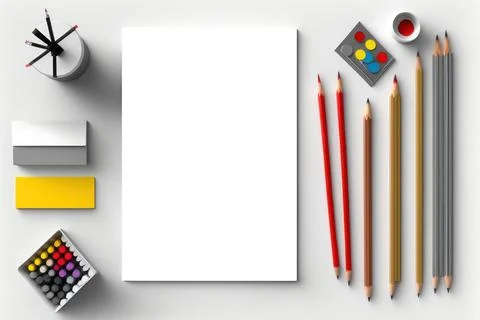 Top view of stationary object on white background. Stock Illustration