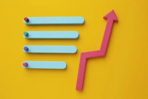 Top view statistics presentation Set Stock Photos