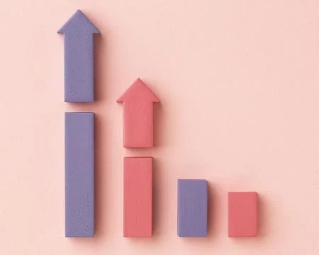 Top view statistics presentation Set Stock Photos