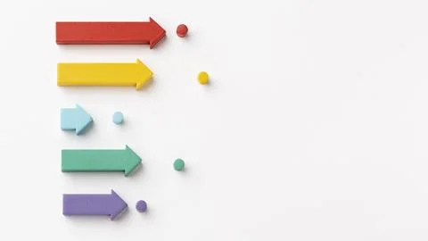 Top view statistics presentation Set Stock Photos