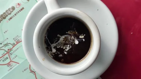 The top view of stirring coffee. Stock Footage 238851236