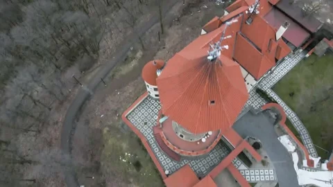 Top view of stone castle tower Stock Footage 239912367