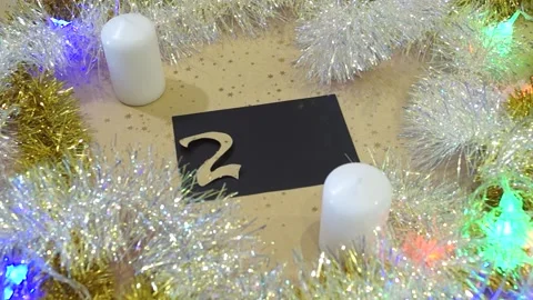 Top view, stop motion shot christmas 2022 Stock Footage 168359282