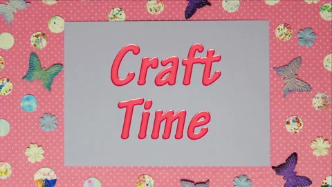 Top view stop motion on the theme of holiday with announce Craft Time emerging f Stock Footage 94062379