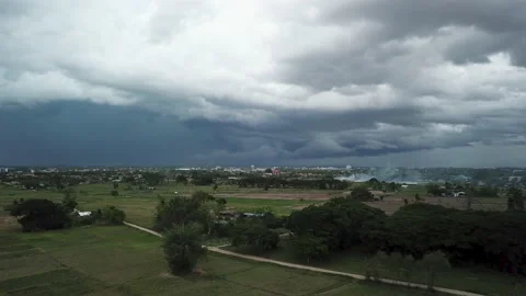 Top view Storm clouds with the rain Stock Footage 133226627