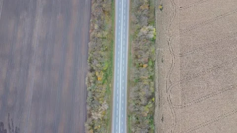 Top view of a straight road Stock Footage 164122343