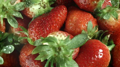 Top view of Strawberries rotating Stock Footage 62397946