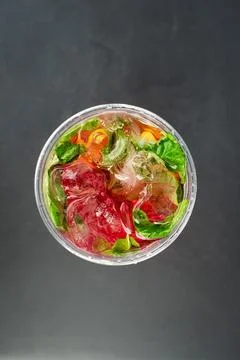 Top view of strawberry lemonade with mint Stock Photos
