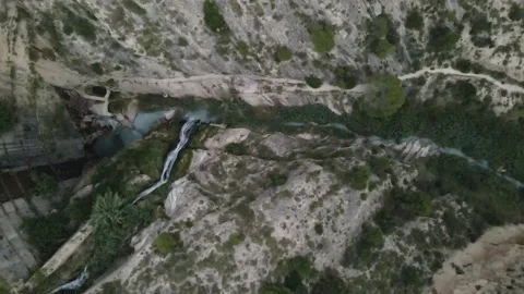 Top view of the stream between the mountains Stock Footage 239942450