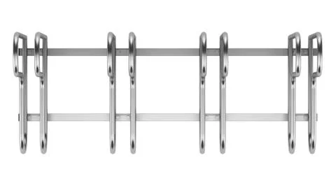 Top view of street bicycle rack isolated on white background Illustrazione stock