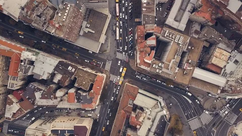 Top view of streets with car traffic Stock Footage 99088848