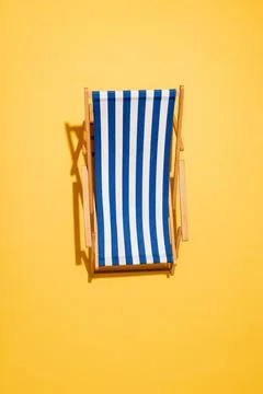 Top view striped deck chair Stock Photos
