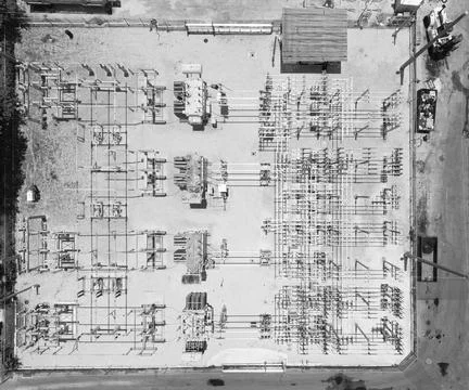 Top view structural engineering. Structure engineering at building site Stock Photos