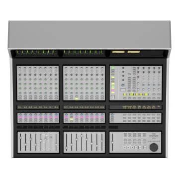 Top view of studio sound mixer isolated on white background Stock Illustration