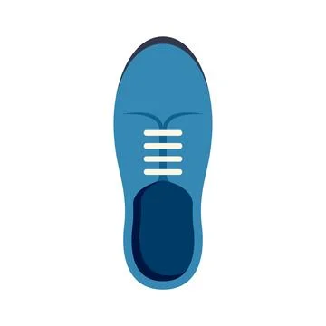 Top view of stylish modern blue shoe illustration Stock Illustration