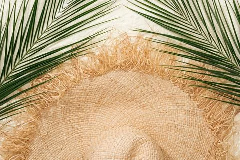 Top view stylish straw hat Foto stock