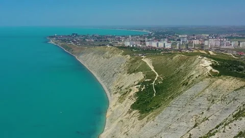 Top view of the suburb of Anapa, Supseh village, Krasnodar Krai, Russia. Swallow Stock Footage 219884023