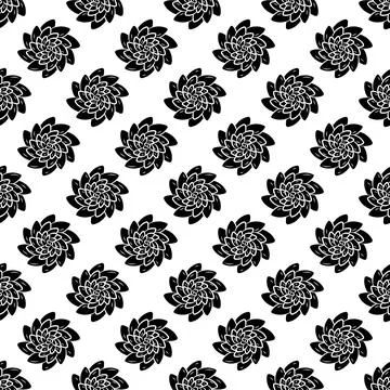 Top view succulent flower pattern seamless vector Stock Illustration