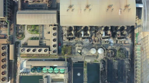 Top view of Sugarcane industry manufacturing factory Stock Footage 133847853