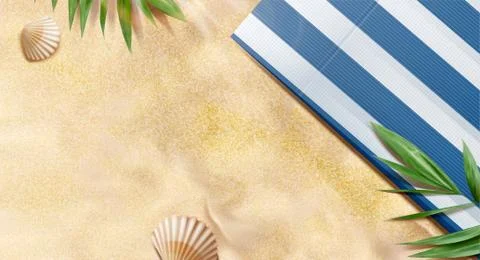 Top view summer beach background Stock Illustration