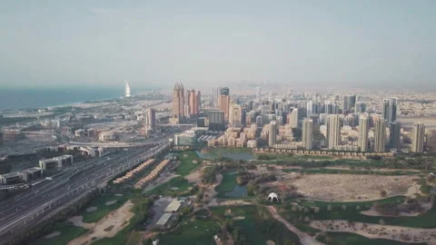 Top view of the sunset in downtown. 4K video Stock Footage 91206981