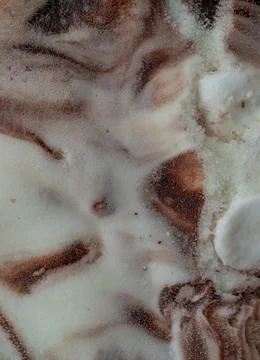 Top view of surface texture delicious rich vanilla ice cream with crunchy c.. Stock Photos