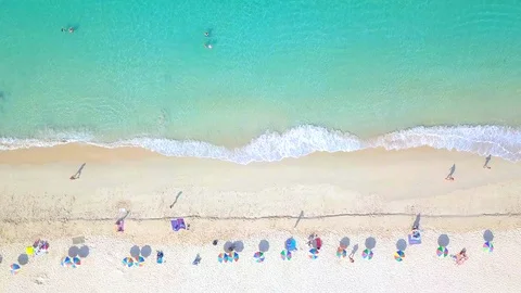 Top view Surin Beach in Phuket. Stock Footage 86101380