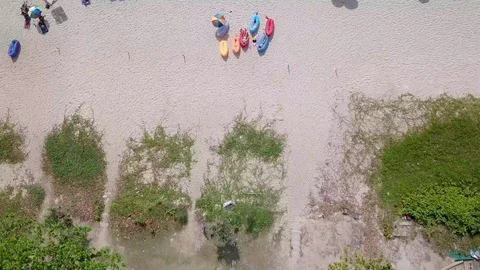 Top view Surin Beach in Phuket province, southern of Thailand. Stock Footage 90895531