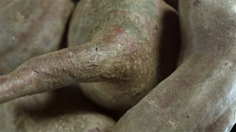 Top view of Sweet Potatoes rotating Stock Footage 62190559