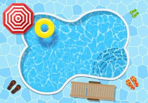 Top view of swimming pool Stock Illustration