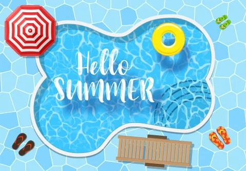 Top view of swimming pool Stock Illustration