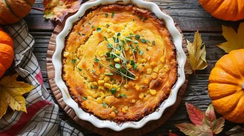 Top view of a table with dishes in a round shape in the form of a pie from .. Stock Photos
