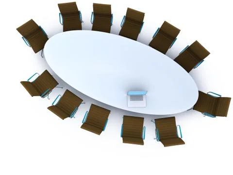 Top view of a table for meeting with copy space Stock Illustration