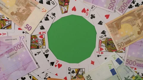 Top view on table with Poker cards and money,gambling concept Stock Footage 148357422