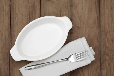 Top view of table setting. Stock Photos