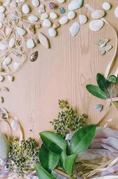 Top view on the table. Spring wallpaper. Stock Photos