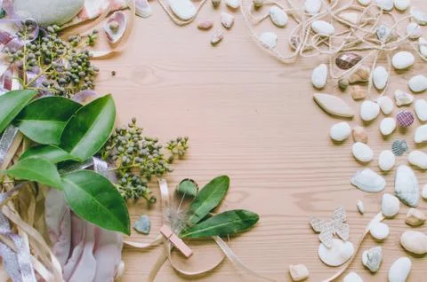 Top view on the table. Spring wallpaper. Stock Photos