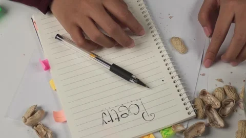 Top view of tapping the table with fingers while thinking Stock Footage 277378671