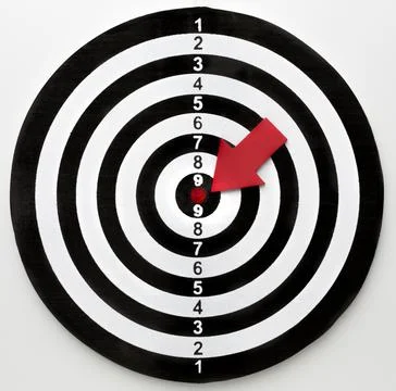Top view target with arrow pointing bullseye. High quality and resolution Stock Photos