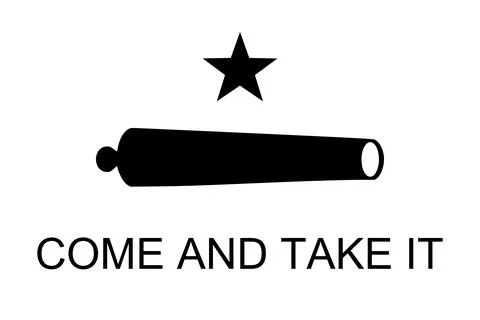 Top view of Texas Flag Come and Take It , USA flag, no flagpole. Plane design Stock Illustration