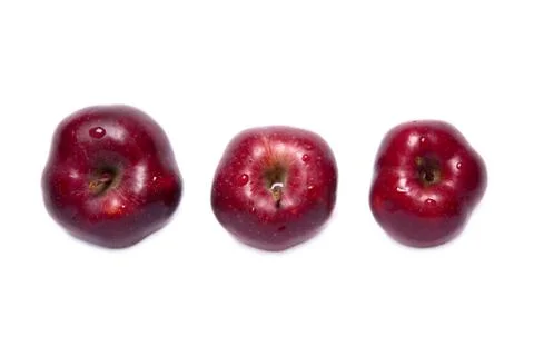 Top view of three red delicious apples Foto stock