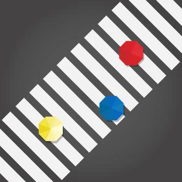 Top view of a three umbrelas Stock Illustration