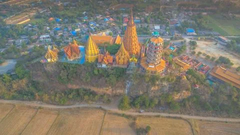 Top view of Tiger cave temple in Kanchanaburi Stock Photos