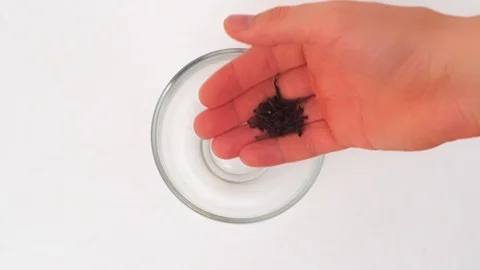 Top View Time-lapse of Making Black Tea Vídeos de archivo 125462925