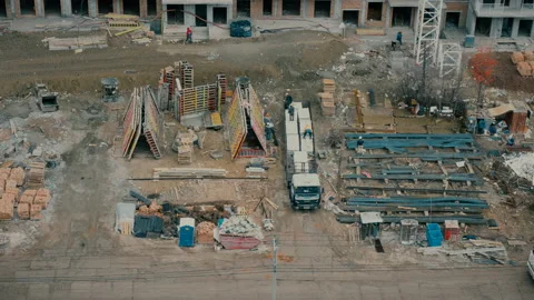 Top view timelapse video of construction site Stock Footage 118688708