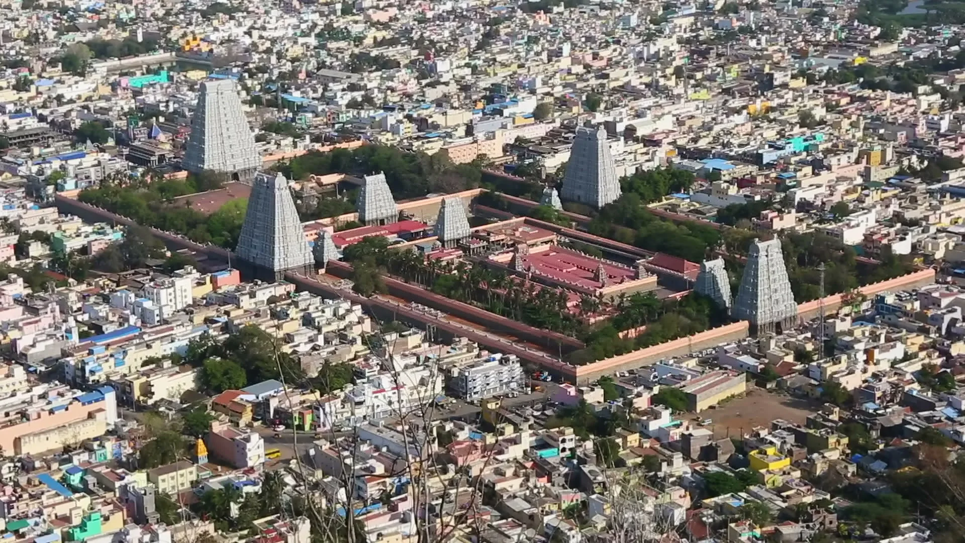 Top view of the Tiruvannamalai city and ... | Stock Video | Pond5